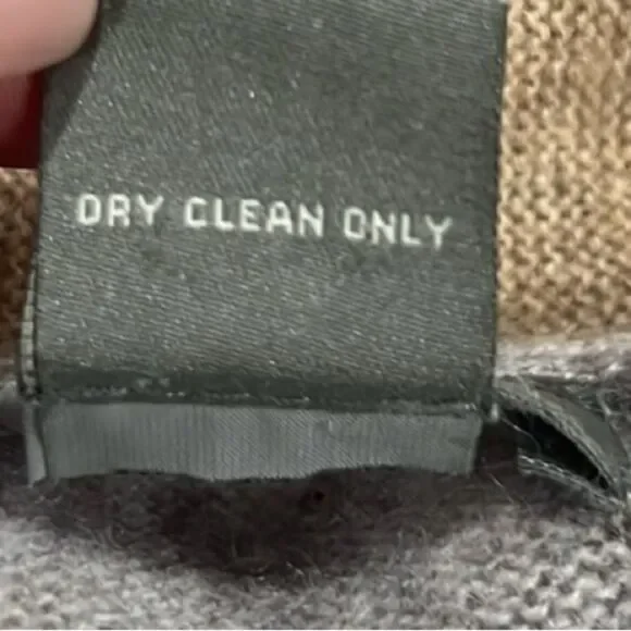 Neiman Marcus cashmere gray with tan trim open front cardigan XS - Picture 6 of 6